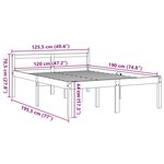 vidaXL Lit pour personne âgée sans matelas 120x190 cm bois pin massif