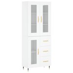 vidaXL Buffet haut Blanc 69 5x34x180 cm Bois d'ingénierie