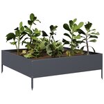 vidaXL Lit surélevé de jardin anthracite 100x100x33 5 cm acier