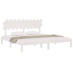 vidaXL Cadre de lit sans matelas blanc 200x200 cm bois massif