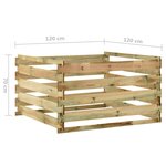 vidaXL Composteur de jardin à lattes 120x120x70cm Bois de pin imprégné