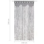 vidaXL Rideau en macramé Anthracite 140x240 cm Coton