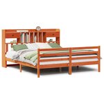 vidaXL Lit bibliothèque sans matelas cire marron 180x200 cm pin massif