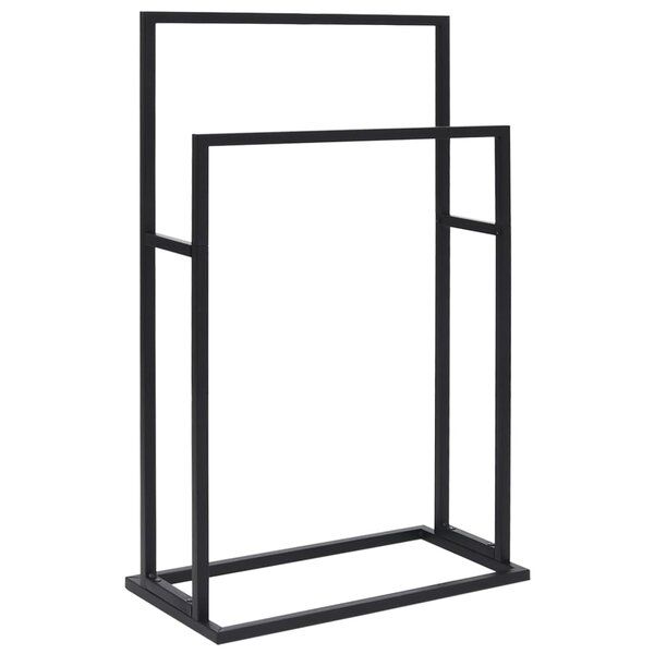 vidaXL Porte-serviettes sur pied Noir 48x24x78 5 cm Fer