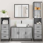 vidaXL Ensemble de meubles de salle de bain 4 Pièces sonoma gris