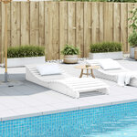 vidaXL Chaise longue blanc 205x70x31 5 cm bois massif de pin