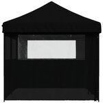 vidaXL Tente de réception pliable escamotable 4 parois latérales noir