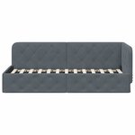 vidaXL Cadre de lit d'angle Gris foncé 80 x 200 cm Velours