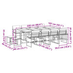 vidaXL Ensemble à manger de jardin avec coussins 13Pièces blanc textilène