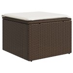 vidaXL Salon de jardin 8 Pièces avec coussins marron résine tressée