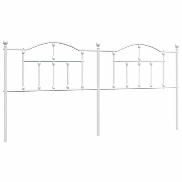 vidaXL Tête de lit métal blanc 193 cm