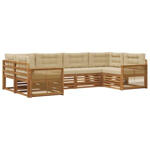 vidaXL Ensemble de canapés d'extérieur 6 Pièces Naturel et Beige