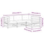 vidaXL Salon de jardin 4 Pièces avec coussins cire marron bois pin massif