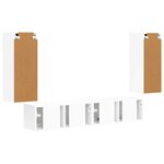 vidaXL Ensemble de meuble TV mural 4 Pièces Blanc Bois d'ingénierie