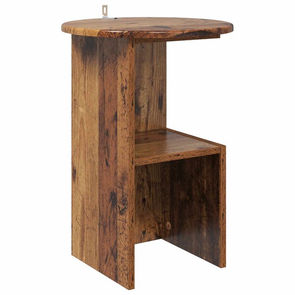 vidaXL Table d'appoint Bois ancien Ø 39 5 x 55 cm Bois d'ingénierie