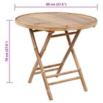 vidaXL Mobilier à dîner d'extérieur pliable 5 Pièces avec coussins bambou