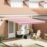 vidaXL Auvent Rétractable Rouge et Blanc 400 × 300 cm Tissu et acier