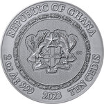 Monnaie en argent 10 cedis g 62.2 (2 oz) millésime 2023 life quotes eagle and raven