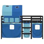 vidaXL Lit mezzanine enfants avec tunnel sans matelas bleu 90x190 cm