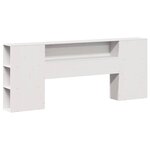 vidaXL Lit bibliothèque sans matelas blanc 200x200 cm bois massif