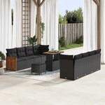 vidaXL Ensemble de canapé de jardin 11 Pièces Noir 90 x 55 x 71 cm