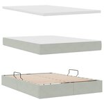 vidaXL Lit avec rangement et matelas Gris clair 140 x 190 cm Velours