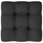 vidaXL Salon de jardin 8 Pièces avec coussins Noir Bois de pin massif