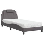 vidaXL Lit Viana avec matelas gris 90x190 cm similicuir