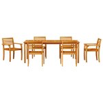 vidaXL Ensemble de salle à manger pour jardin 7 pc Marron