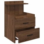 vidaXL Tables de chevet 2 pièces avec 2 tiroirs Chêne brun 40 x 36 5 x 62 cm