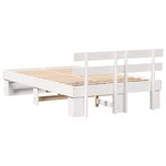 vidaXL Cadre de lit Blanc 135 x 190 cm Bois massif en pin