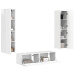vidaXL Ensemble meuble TV 6 Pièces Blanc brillant Bois d'ingénierie