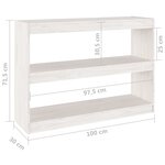 vidaXL Bibliothèque/Séparateur de pièce Blanc 100x30x71 5cm Pin massif