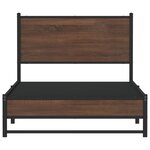 vidaXL Cadre de lit en métal avec tête de lit chêne marron 100x190 cm