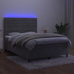 vidaXL Sommier à lattes de lit avec matelas LED Gris clair 140x200 cm