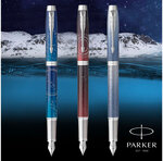 PARKER IM Premium Polar  Stylo plume  Dégradé de gris  plume fine  encre bleue  Coffret cadeau