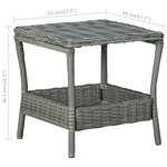 vidaXL Table de jardin Gris clair 45x45x46 5 cm Résine tressée