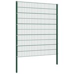 Vidaxl panneau de clôture avec poteaux fer 10 2 x 2 m vert
