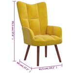 vidaXL Chaise de relaxation Jaune moutarde Velours