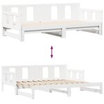 vidaXL Lit de jour avec gigogne et tiroirs sans matelas blanc 90x190cm