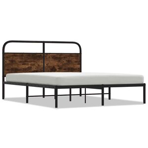 vidaXL Cadre de lit sans matelas 150x200 cm chêne fumé bois ingénierie