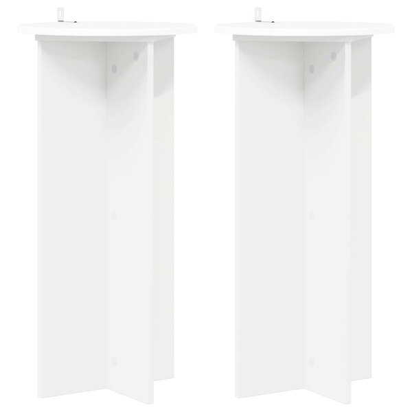vidaXL Support de Plante 2 pièces Blanc Ø40 x 80 cm Bois d'ingénierie