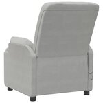 vidaXL Fauteuil de massage gris clair similicuir daim