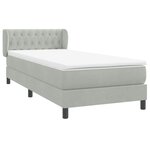 vidaXL Sommier à lattes de lit et matelas gris clair 90x210 cm velours