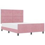 vidaXL Lit à ressorts avec tête de lit Rose 160 x 200 cm Velours