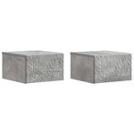 vidaXL Table d'appoint murale 2 Pièces Gris béton 34 5 x 33 x 20 cm