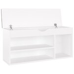 vidaXL Banc à chaussures coussin Blanc 104x30x49 cm Bois d'ingénierie