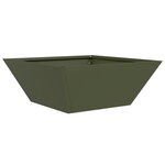 vidaXL Porte-plante en métal Vert olive Métal 40 x 40 x 15 cm