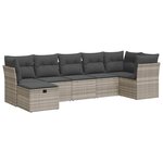 vidaXL Salon de jardin avec coussins 7 Pièces gris clair résine tressée