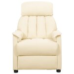 vidaXL Fauteuil inclinable Crème Similicuir